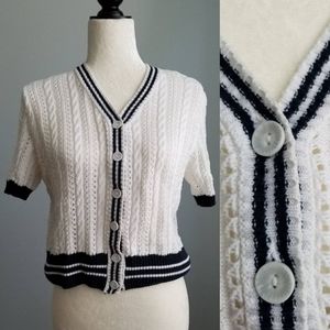 Vintage Two Roads Knitted Button Up Crop Cardigan